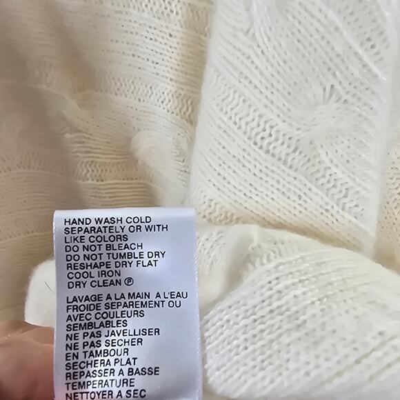 Bianco & Blu Cream Wool Cashmere Blend Turtleneck Sweater Size Medium Italy - Picture 5 of 7